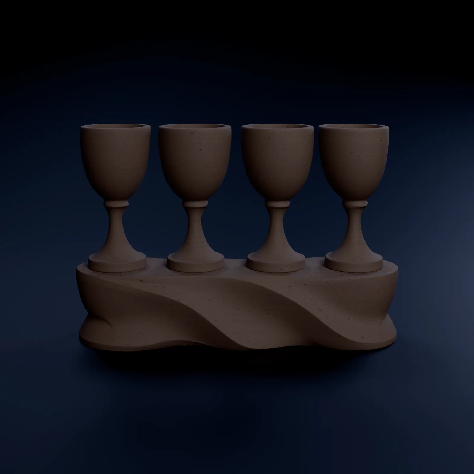 Vier Becher bei Nacht