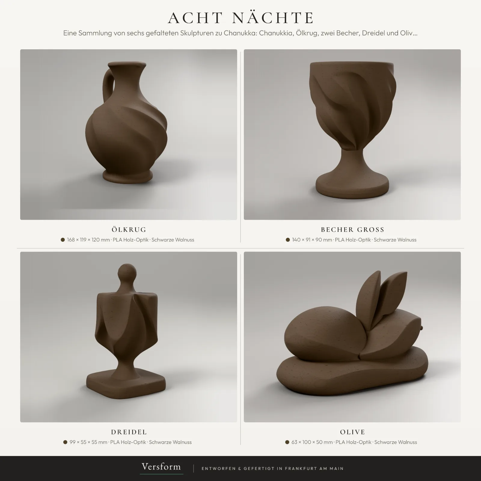 Acht Nächte – complete set, overview of all pieces