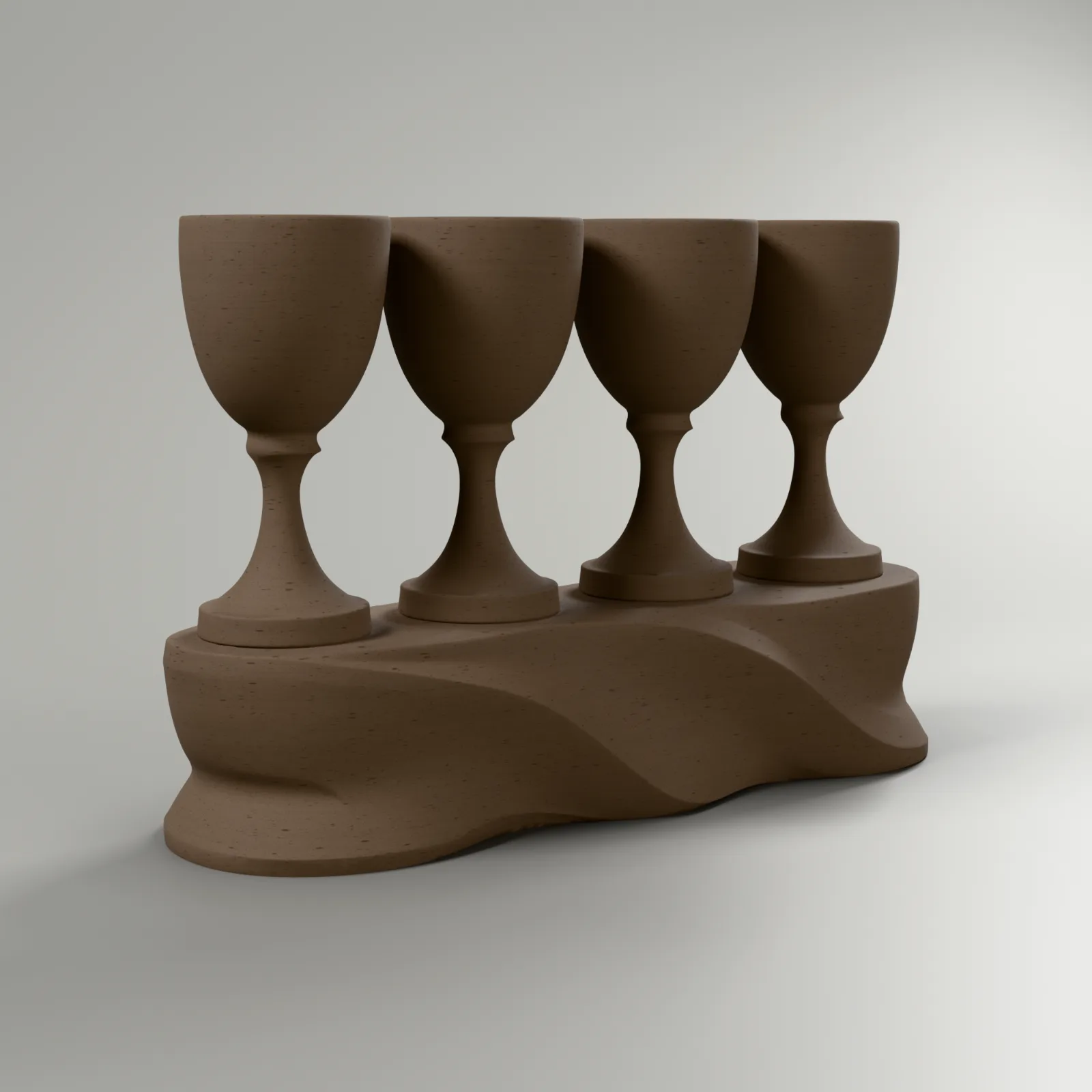 Four Cups Sculpture, studio shot