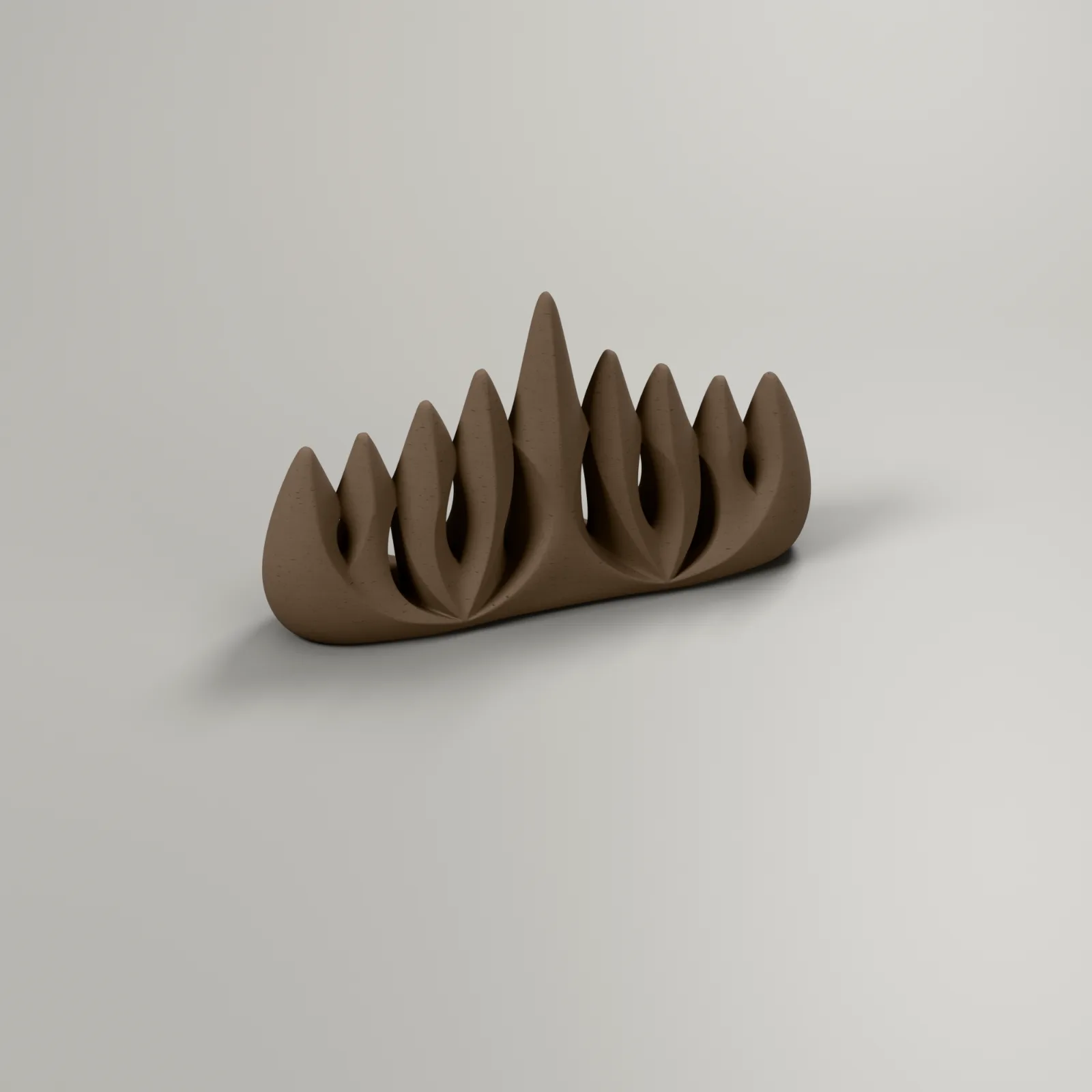 Chanukkia-Skulptur Flammenreihe, Ansicht von schräg oben