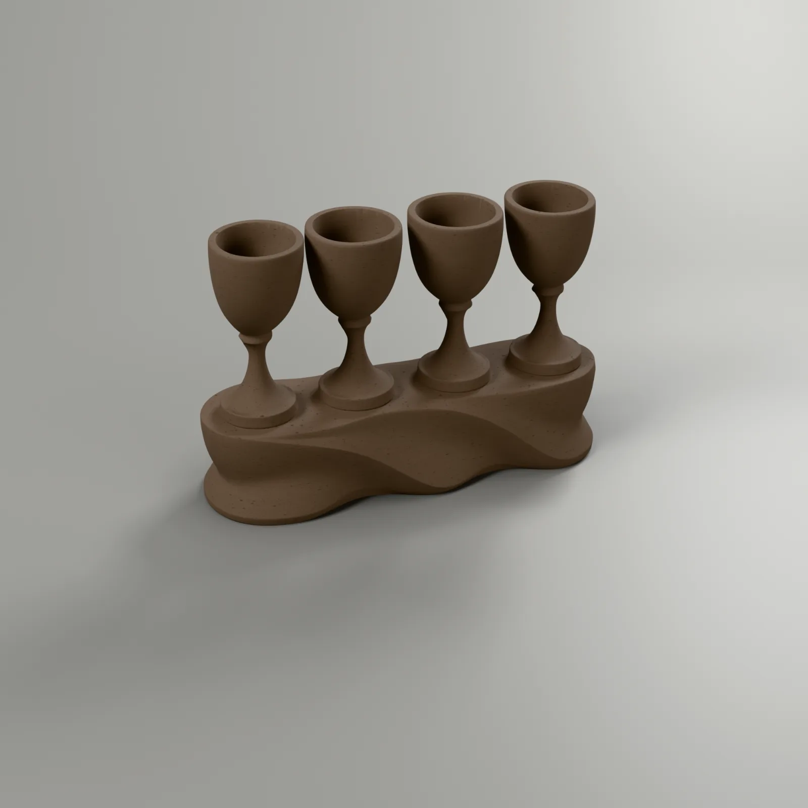 Skulptur Vier Becher, Ansicht von schräg oben