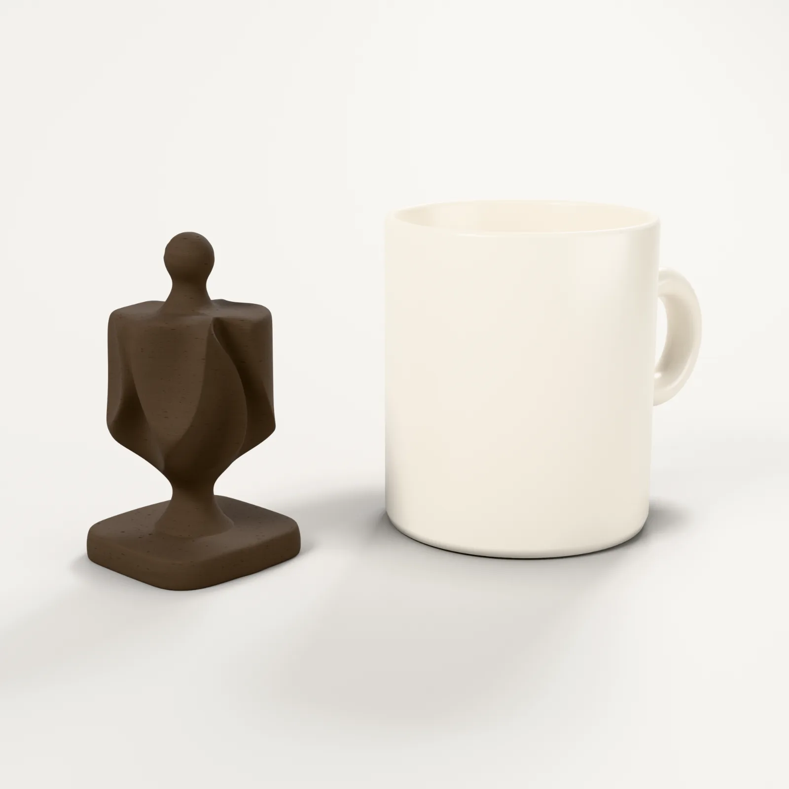 Folded Dreidel, size comparison with a coffee cup