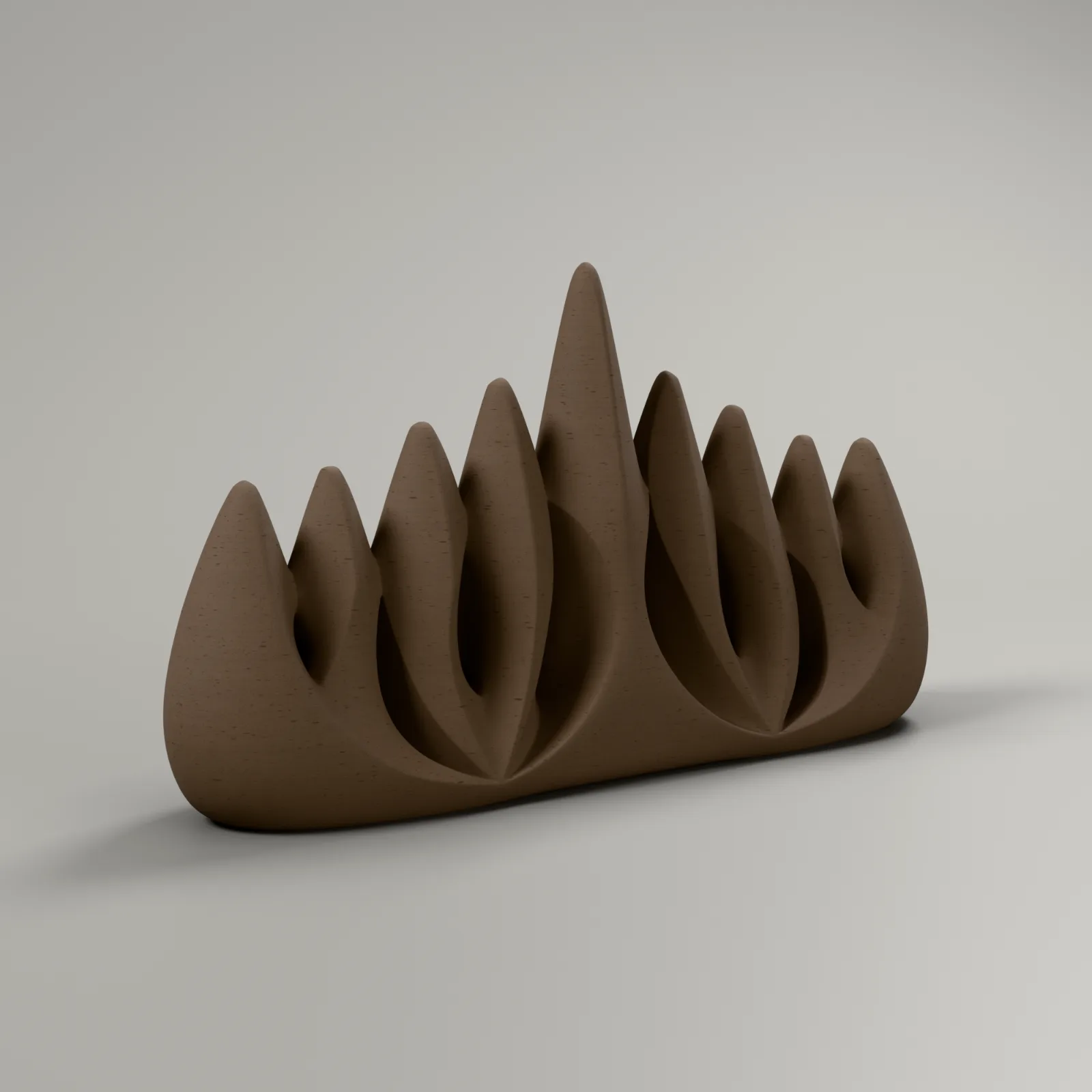 Flame Row Menorah Sculpture, studio shot